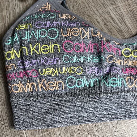 CALVIN KLEIN Gray Logo Seamless Bralette Girls Size 6-6X - Picture 6 of 7